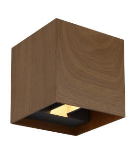 Veronika Outdoor Up Down Wall Lamp Wood Look Dark IP54 2x LED 3000K-1