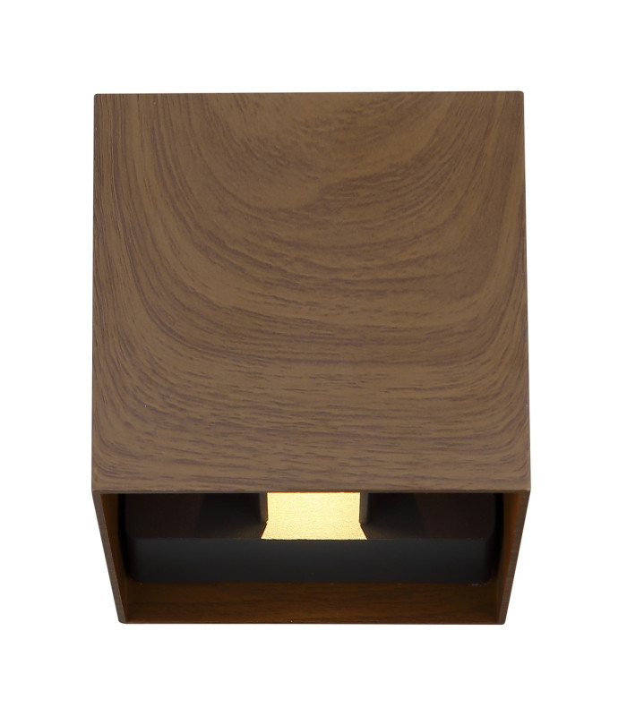 Veronika Outdoor Up Down Wall Lamp Wood Look Dark IP54 2x LED 3000K-3