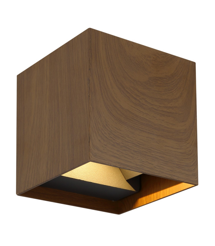 Veronika Outdoor Up Down Wall Lamp Wood Look Dark IP54 2x LED 3000K-4