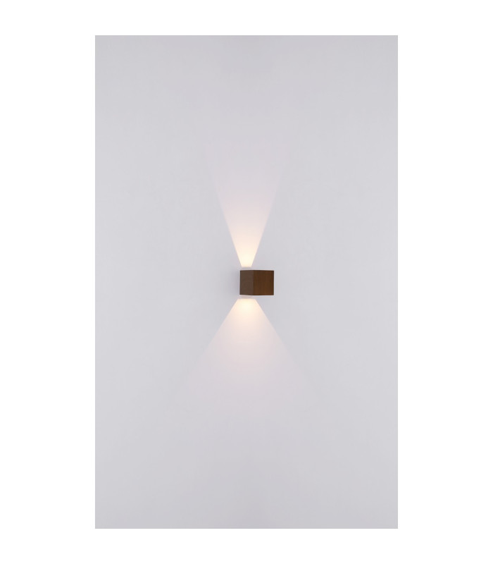 Veronika Outdoor Up Down Wall Lamp Wood Look Dark IP54 2x LED 3000K-6