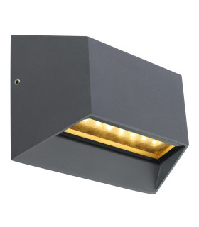 Honna Outdoor Up Down Wall Lamp Anthracite IP54 Clear Glass Shade LED 3000K-1