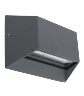 Honna Outdoor Up Down Wall Lamp Anthracite IP54 Clear Glass Shade LED 3000K-2