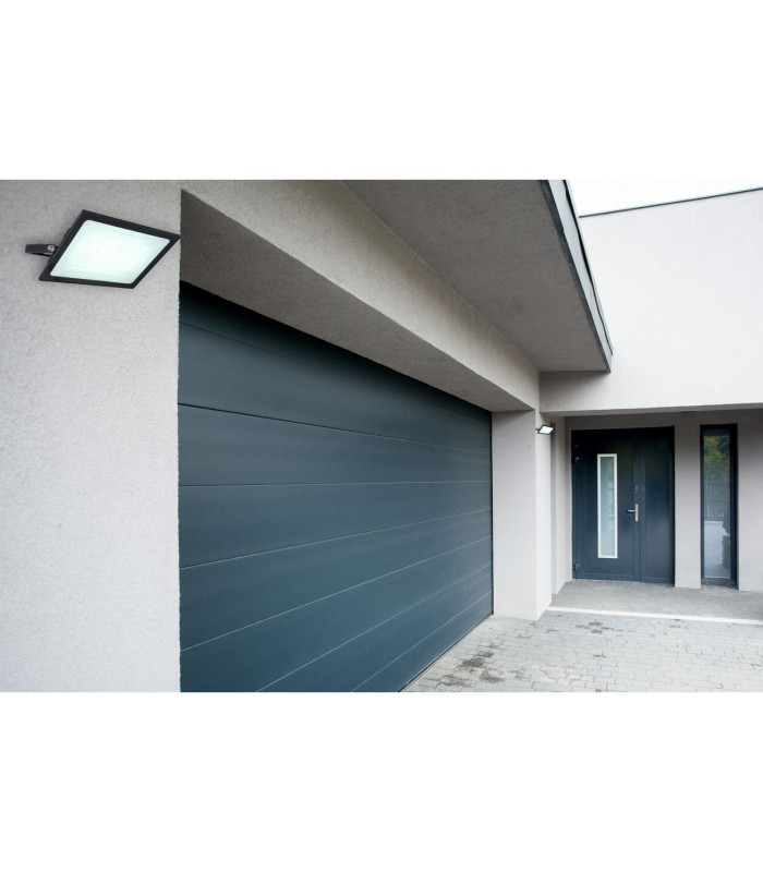 Helga I 14500lm Outdoor Flood Light Black IP44 Clear Glass Shade LED 6000K-5