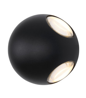 Slice Outdoor Modern Wall Lamp Matt Black IP54 Clear Glass Shade LED 3000K-1