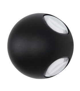 Slice Outdoor Modern Wall Lamp Matt Black IP54 Clear Glass Shade LED 3000K-2
