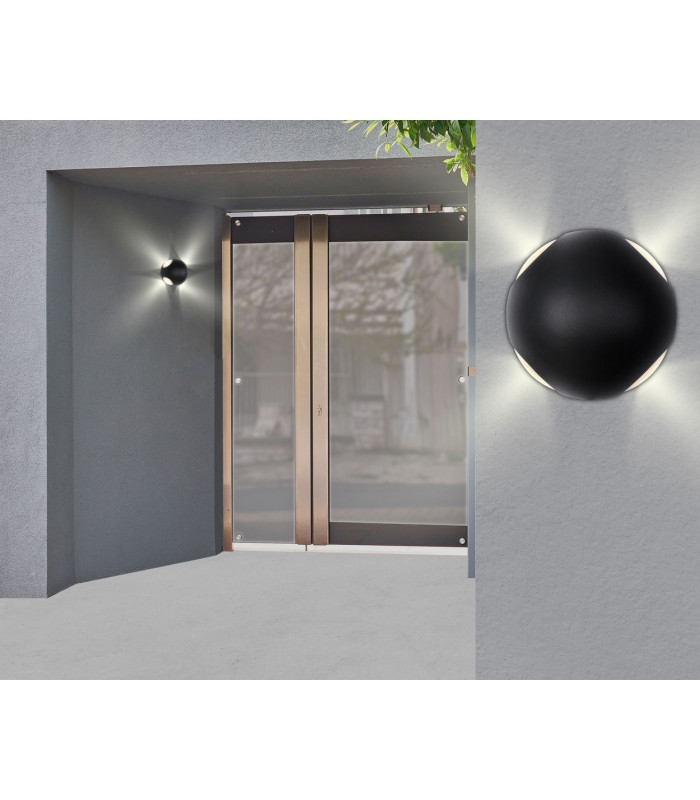 Slice Outdoor Modern Wall Lamp Matt Black IP54 Clear Glass Shade LED 3000K-8