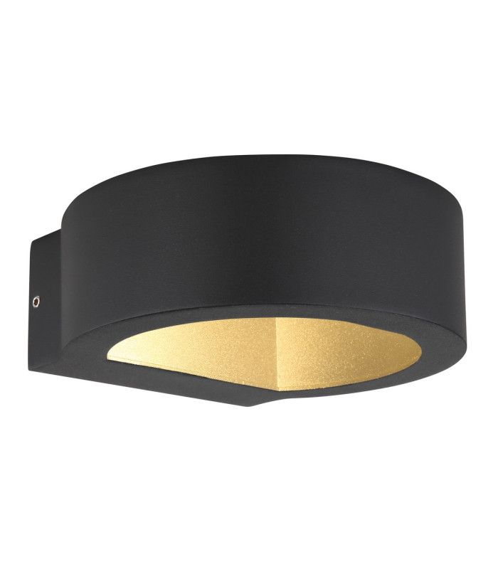 Slice I Outdoor Up Down Wall Lamp Matt Black IP54 Clear Glass Shade LED 3000K-1