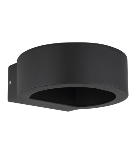 Slice I Outdoor Up Down Wall Lamp Matt Black IP54 Clear Glass Shade LED 3000K-2