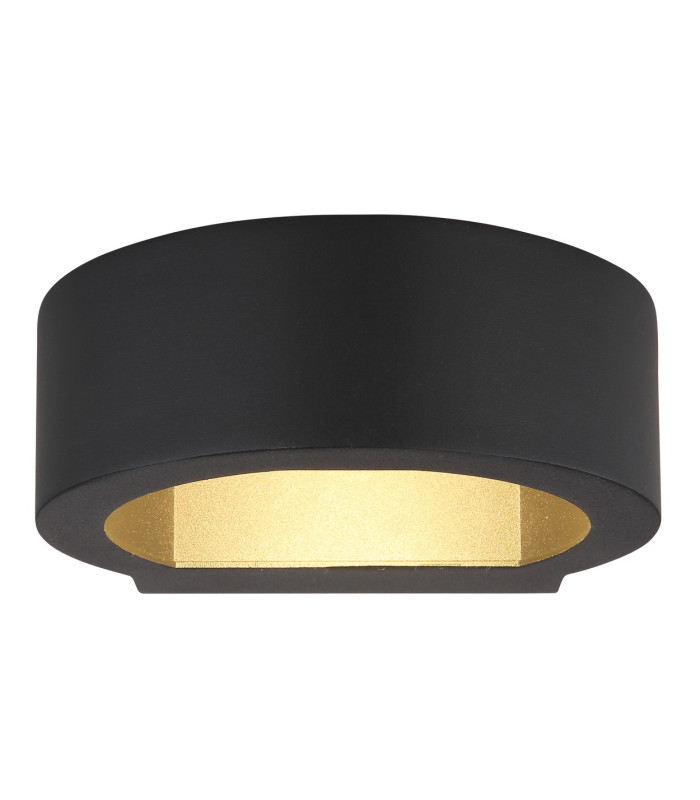 Slice I Outdoor Up Down Wall Lamp Matt Black IP54 Clear Glass Shade LED 3000K-3