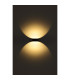 Slice I Outdoor Up Down Wall Lamp Matt Black IP54 Clear Glass Shade LED 3000K-4
