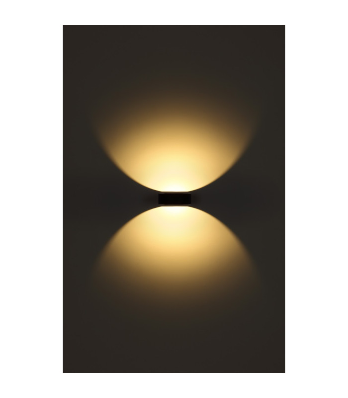 Slice I Outdoor Up Down Wall Lamp Matt Black IP54 Clear Glass Shade LED 3000K-4