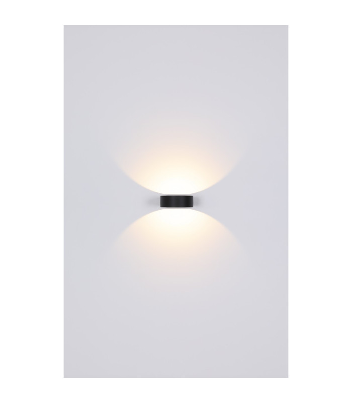 Slice I Outdoor Up Down Wall Lamp Matt Black IP54 Clear Glass Shade LED 3000K-5
