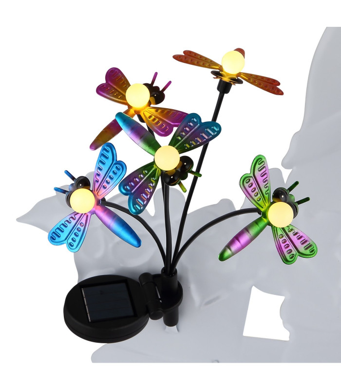 Solarleuchte Outdoor Lighting Colorful IP44 Gnome With Flowers And Butterflies 5x LED 3000K-4