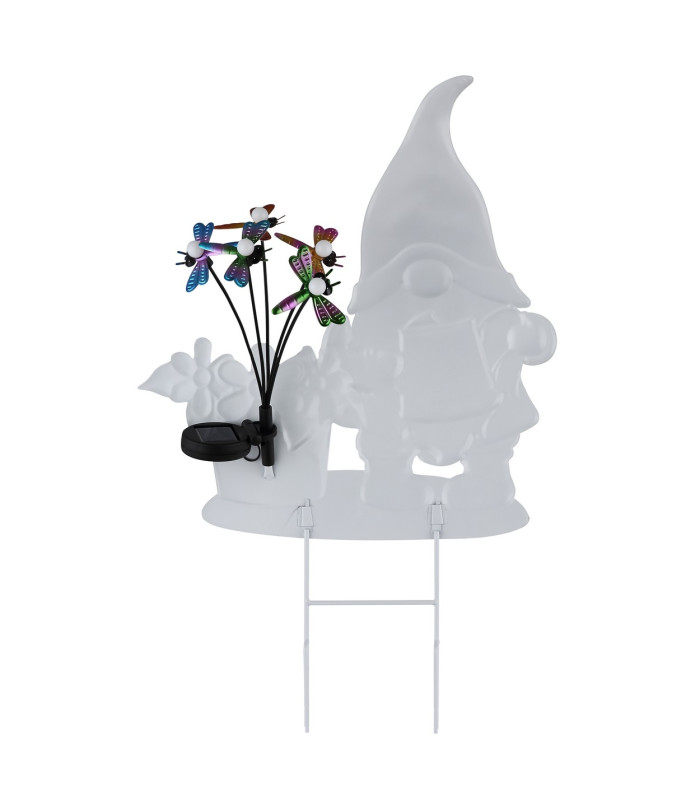 Solarleuchte Outdoor Lighting Colorful IP44 Gnome With Flowers And Butterflies 5x LED 3000K-5
