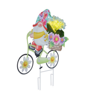 Solarleuchte Outdoor Lighting Colorful IP44 Gnome On A Bicycle With Flowers 20x LED 3000K-1