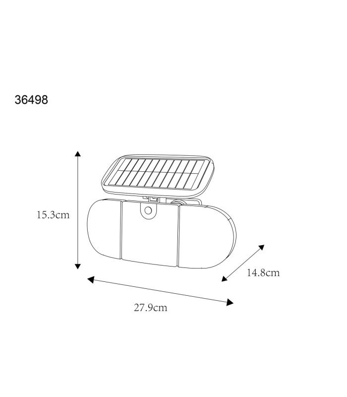 Solarleuchte PIR Outdoor Lighting Matt Black IP44 LED 6500K-10