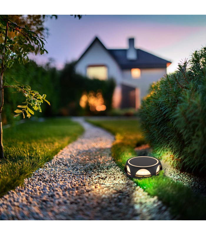 Solarleuchte Round Outdoor Spike Matt Black IP65 LED 3000K-9