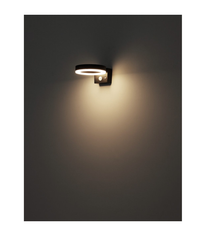 Solarleuchte Outdoor Modern Wall Lamp Matt Black IP44 LED 4000K-5