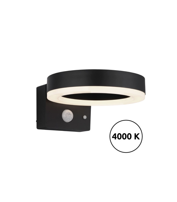 Solarleuchte Outdoor Modern Wall Lamp Matt Black IP44 LED 4000K-6