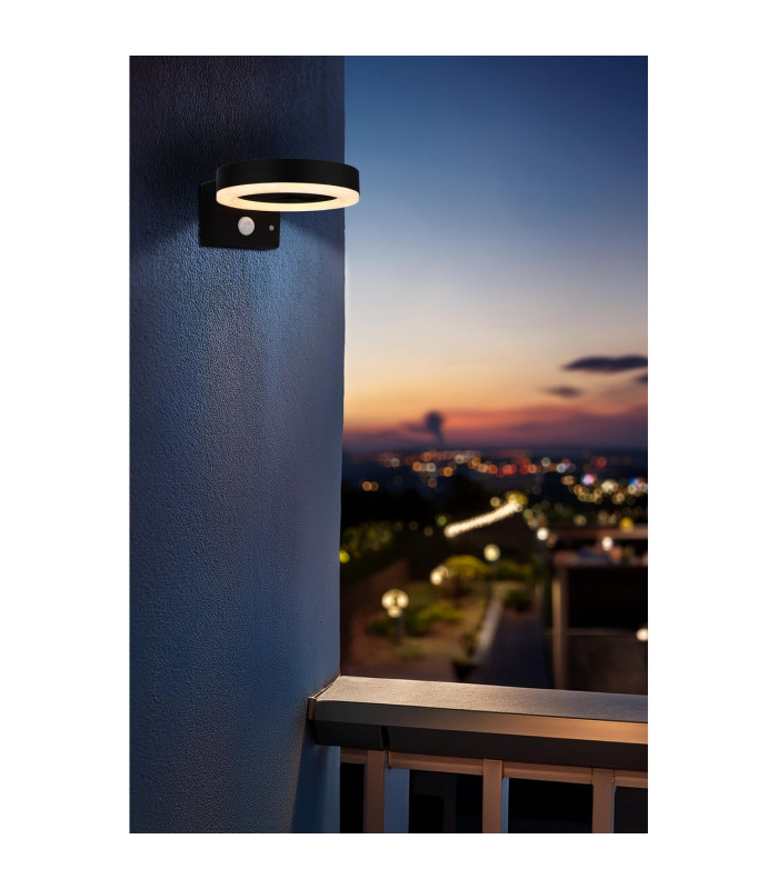 Solarleuchte Outdoor Modern Wall Lamp Matt Black IP44 LED 4000K-7