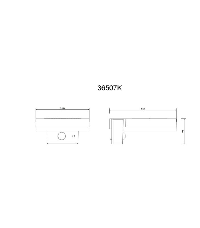 Solarleuchte Outdoor Modern Wall Lamp Matt Black IP44 LED 4000K-8