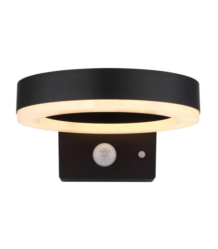 Solarleuchte Outdoor Modern Wall Lamp Matt Black IP44 LED 3000K-3