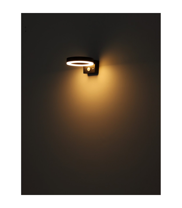 Solarleuchte Outdoor Modern Wall Lamp Matt Black IP44 LED 3000K-5
