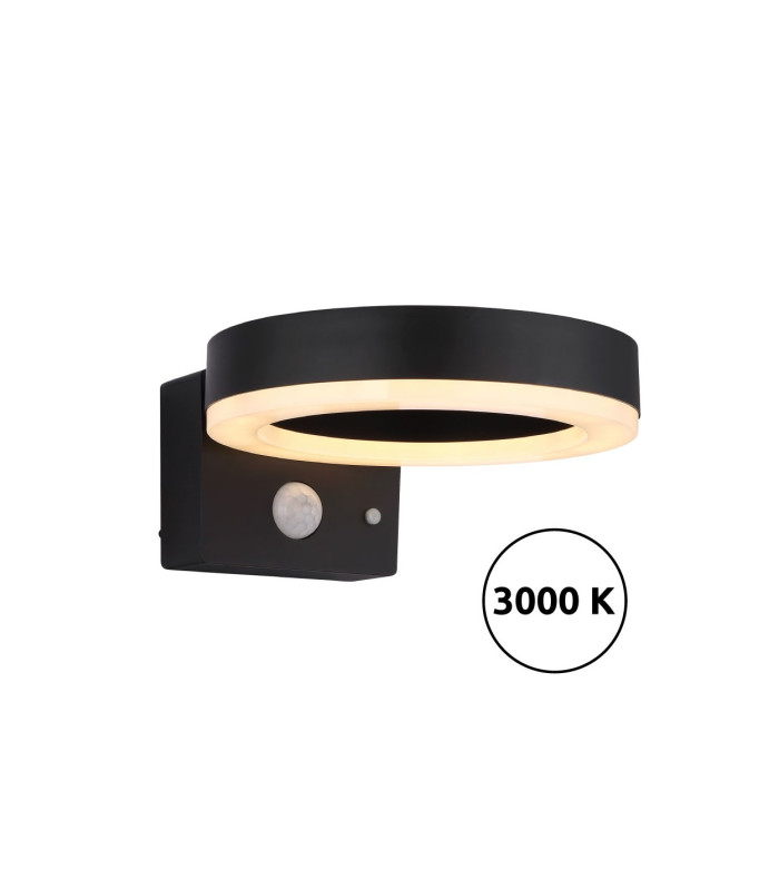 Solarleuchte Outdoor Modern Wall Lamp Matt Black IP44 LED 3000K-6