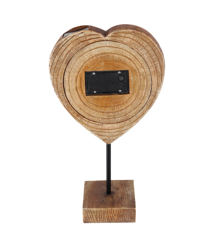 Solarleuchte Heart Outdoor Portable Lamp Wood Look IP44 13x LED 3000K-4
