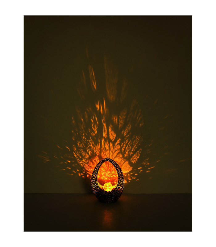 Solarleuchte Outdoor Portable Lamp Bronze Colored IP44 Clear Crackle Glass Shade LED 3000K-6