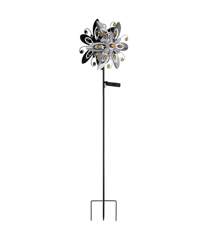 Solarleuchte Outdoor Portable Lamp Silver Grey IP44 Ball Clear Glass Shade LED 3000K-2