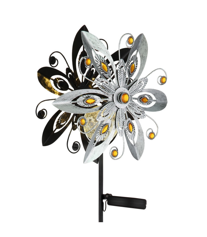 Solarleuchte Outdoor Portable Lamp Silver Grey IP44 Ball Clear Glass Shade LED 3000K-4