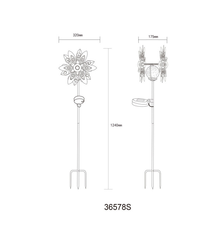 Solarleuchte Outdoor Portable Lamp Silver Grey IP44 Ball Clear Glass Shade LED 3000K-9