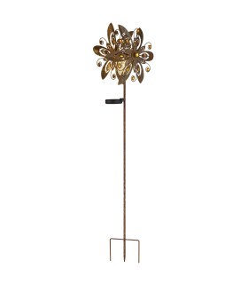 Solarleuchte Outdoor Portable Lamp Rust Colored IP44 Ball Clear Glass Shade LED 3000K-1