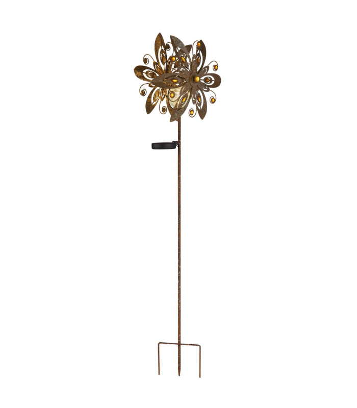 Solarleuchte Outdoor Portable Lamp Rust Colored IP44 Ball Clear Glass Shade LED 3000K-1
