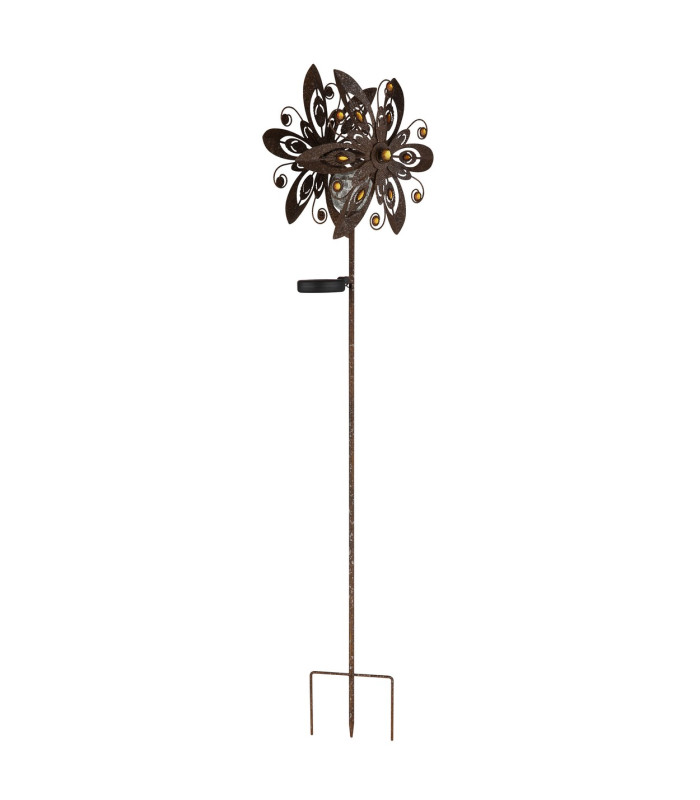 Solarleuchte Outdoor Portable Lamp Rust Colored IP44 Ball Clear Glass Shade LED 3000K-2