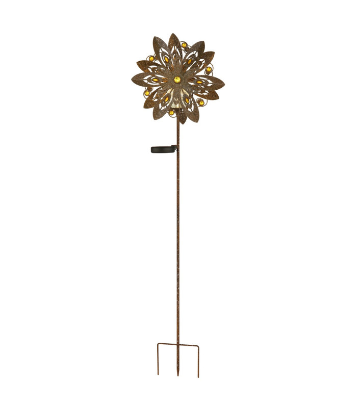 Solarleuchte Outdoor Portable Lamp Rust Colored IP44 Ball Clear Glass Shade LED 3000K-3