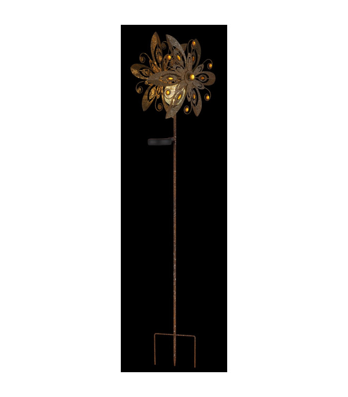 Solarleuchte Outdoor Portable Lamp Rust Colored IP44 Ball Clear Glass Shade LED 3000K-5