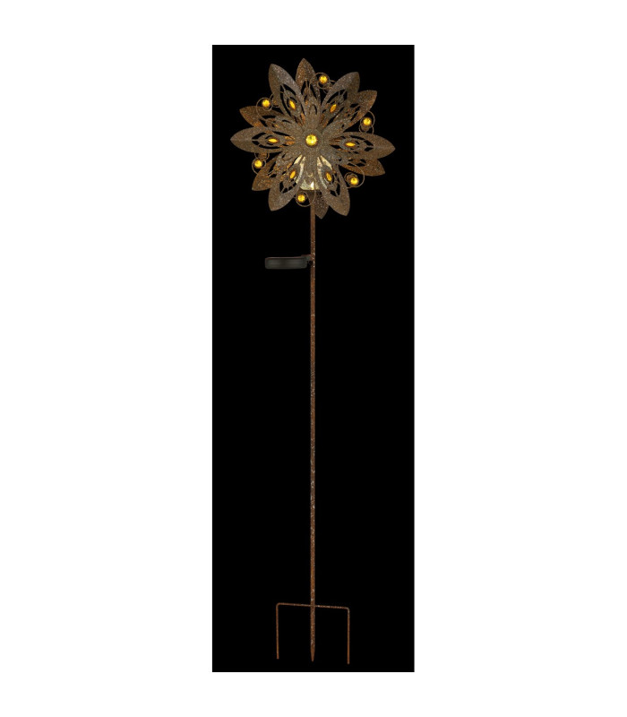 Solarleuchte Outdoor Portable Lamp Rust Colored IP44 Ball Clear Glass Shade LED 3000K-6