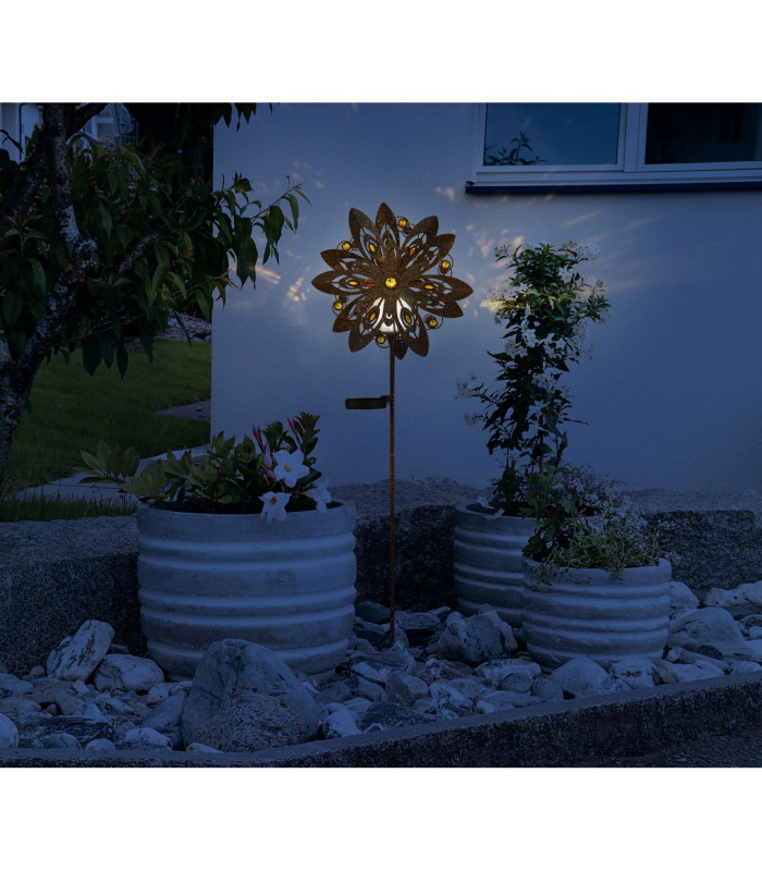 Solarleuchte Outdoor Portable Lamp Rust Colored IP44 Ball Clear Glass Shade LED 3000K-8