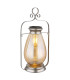 Solarleuchte Outdoor Portable Lamp Silver Colored Antique IP44 Amber Glass Shade LED 3000K-1