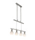 Loxy Bar Pendant Ceiling Light Nickel Matt Opal Matt Glass Shade 4x E14 3000K
