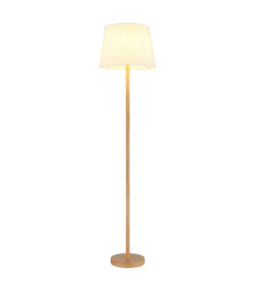 Joris Floor Lamp with Tapered Shade Wood Look 1x E27-1