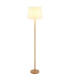 Joris Floor Lamp with Tapered Shade Wood Look 1x E27-3