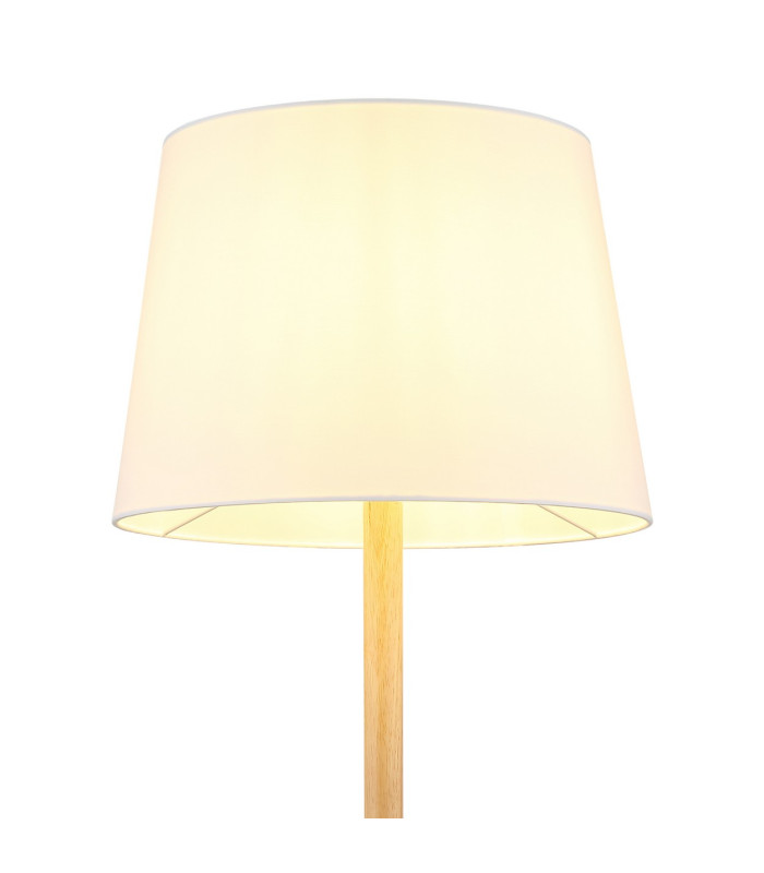 Joris Floor Lamp with Tapered Shade Wood Look 1x E27-4