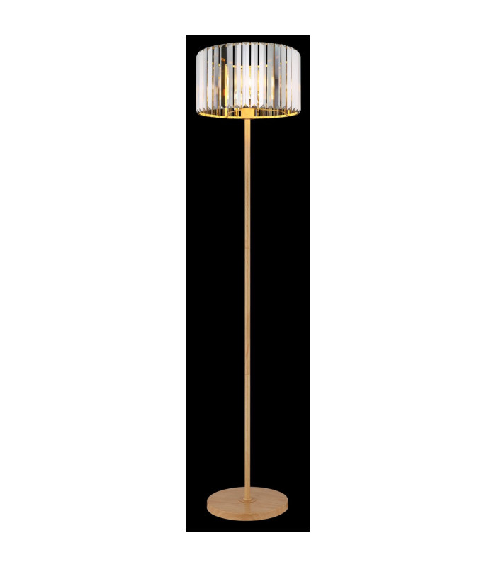 Run Floor Lamp with Shade Wood Look K5 Crystals Smoke Colored 1x E27-5