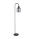 Ando Glass Floor Lamp Black Smoke Glass Shade 1x E27-1
