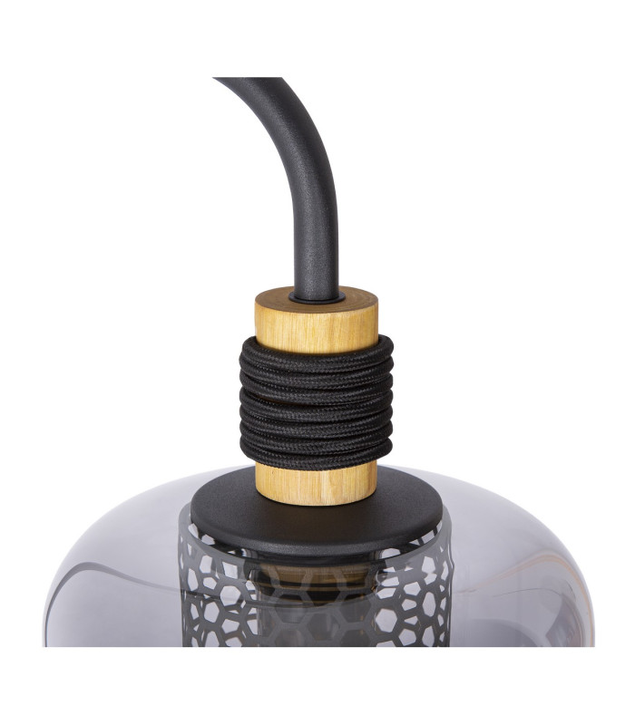 Ando Glass Floor Lamp Black Smoke Glass Shade 1x E27-4