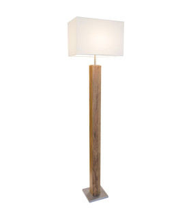 Gump Floor Lamp with Shade Wood Look Light 1x E27-1