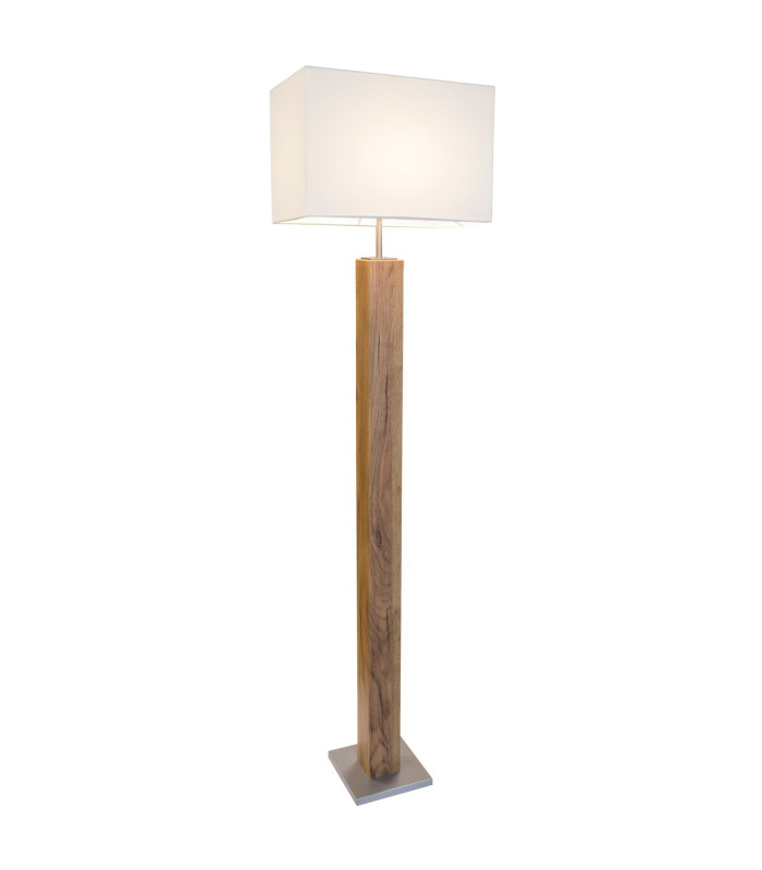 Gump Floor Lamp with Shade Wood Look Light 1x E27-1